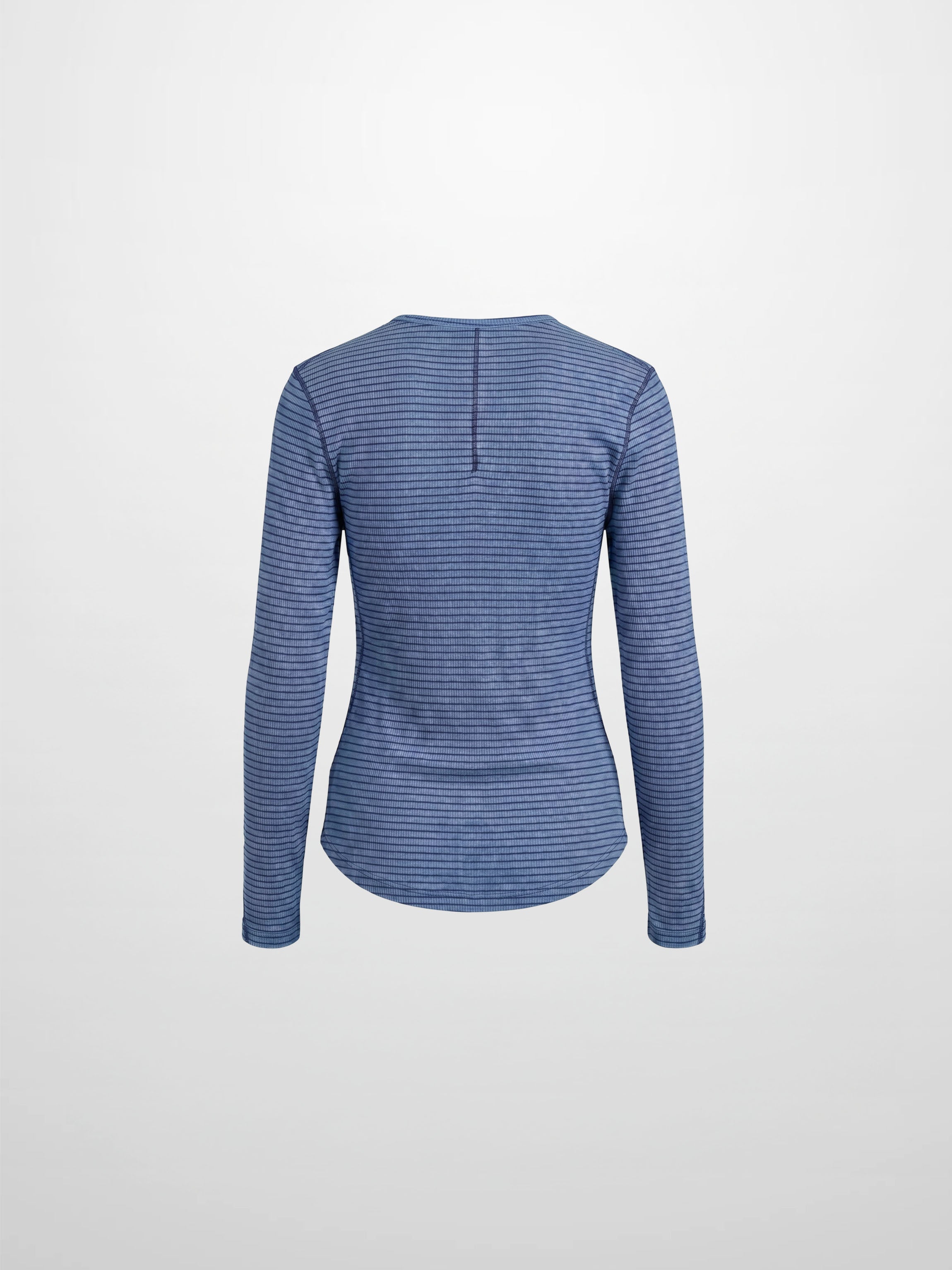 Striped Cross Stitch T-Shirt-Denim Blue
