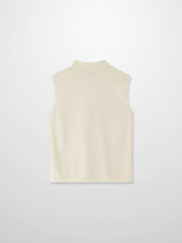 Sleeveless Mock Neck Sweater-Ivory