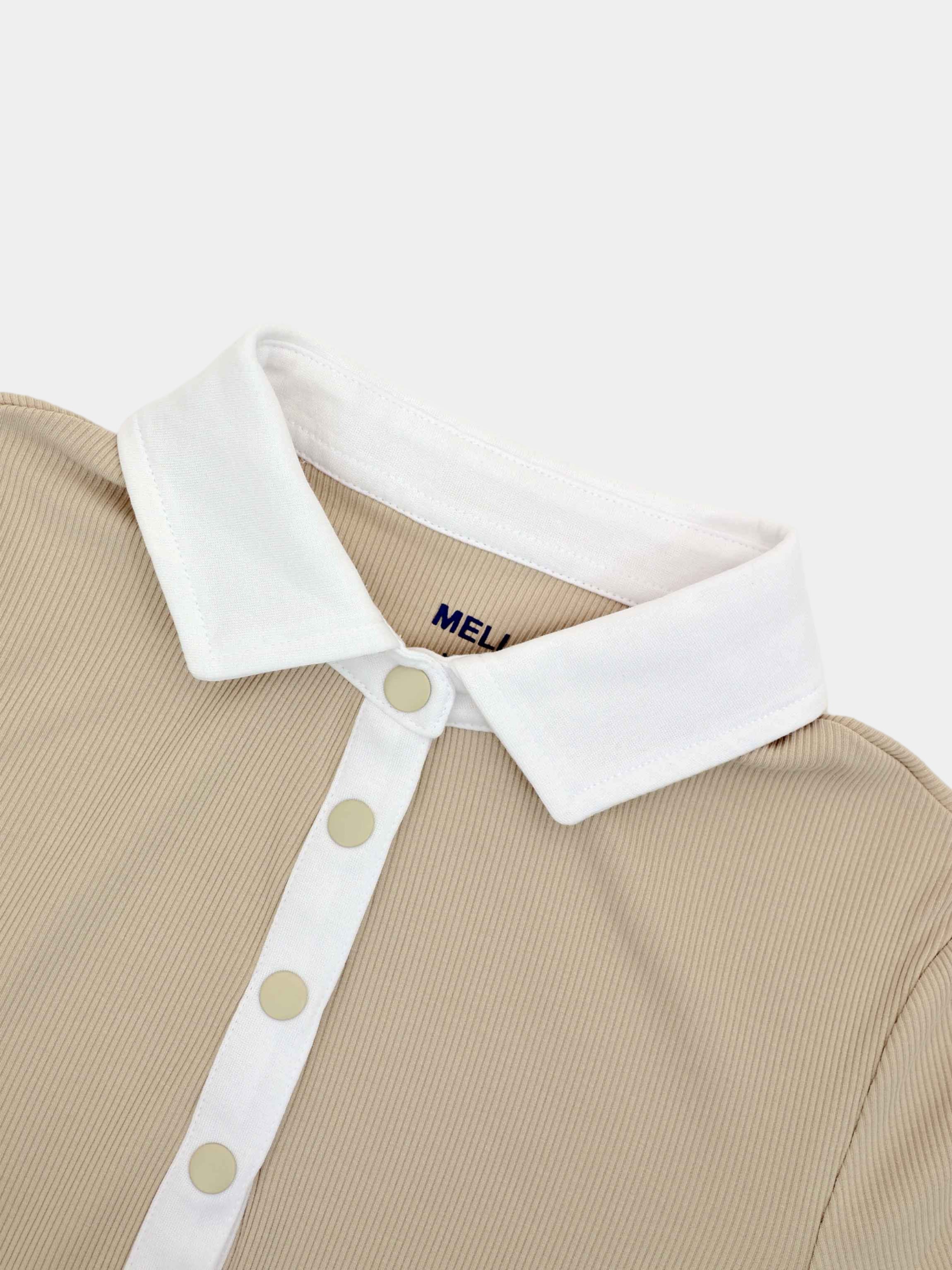 White Collar Polo-Tan
