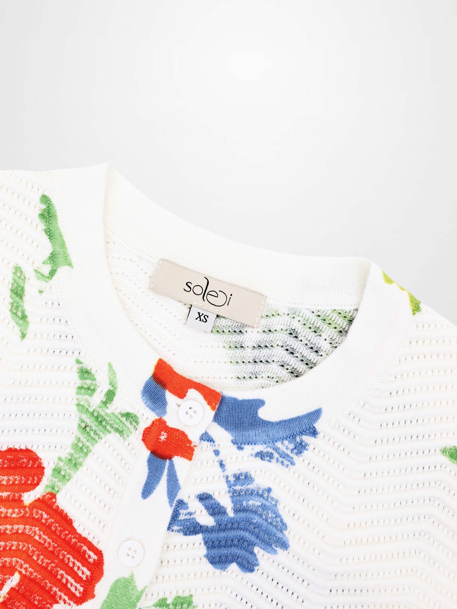 Printed Wave Cardigan-Coral Flower