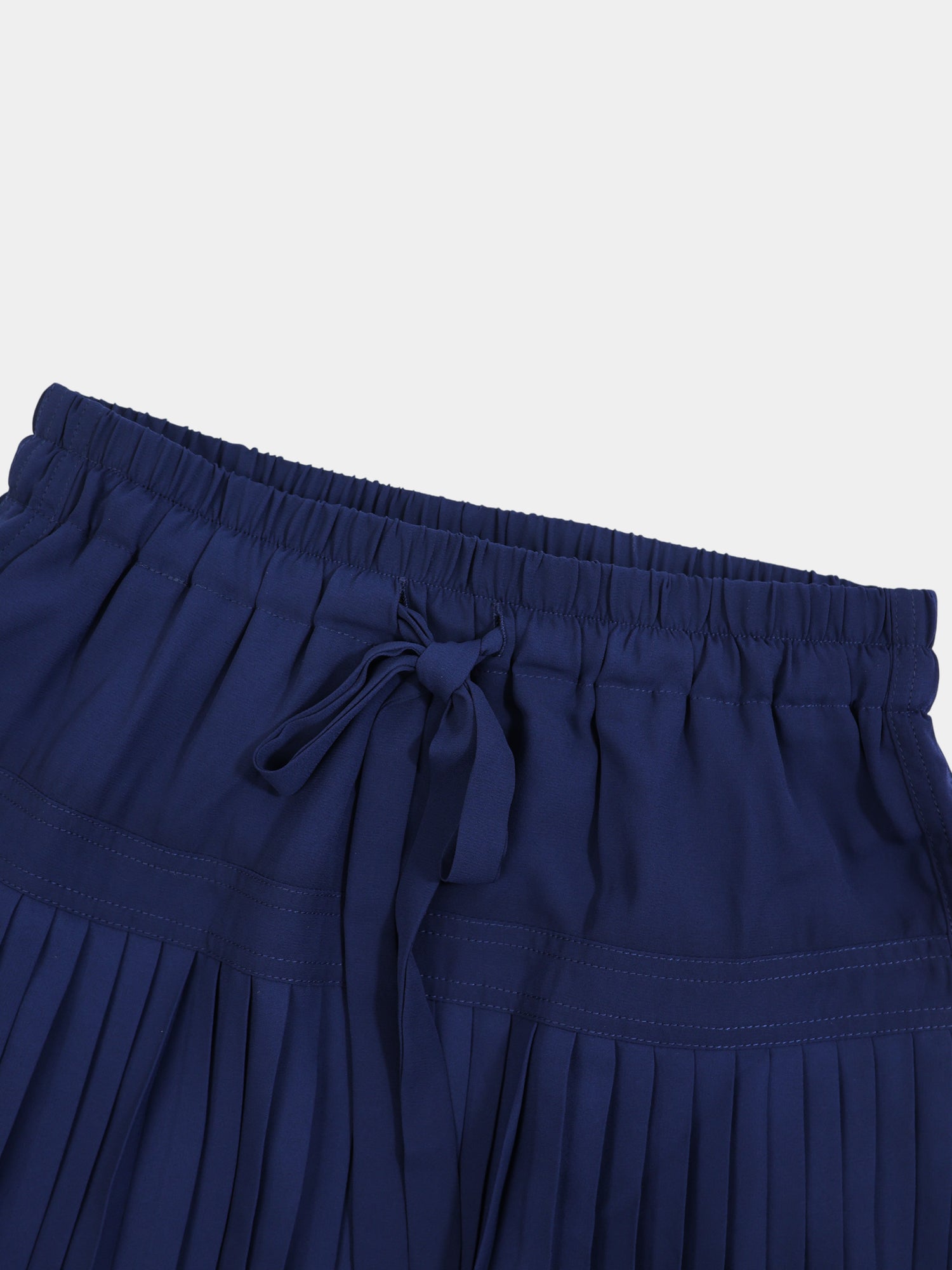 Chiffon Drop Waist Pleat Skirt-Navy