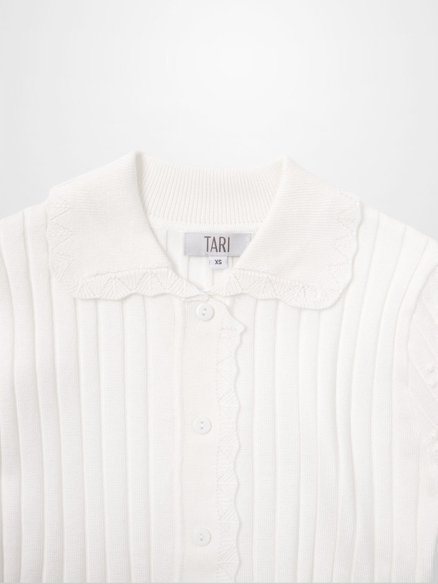 Scalloped Edge Cardigan-Cream