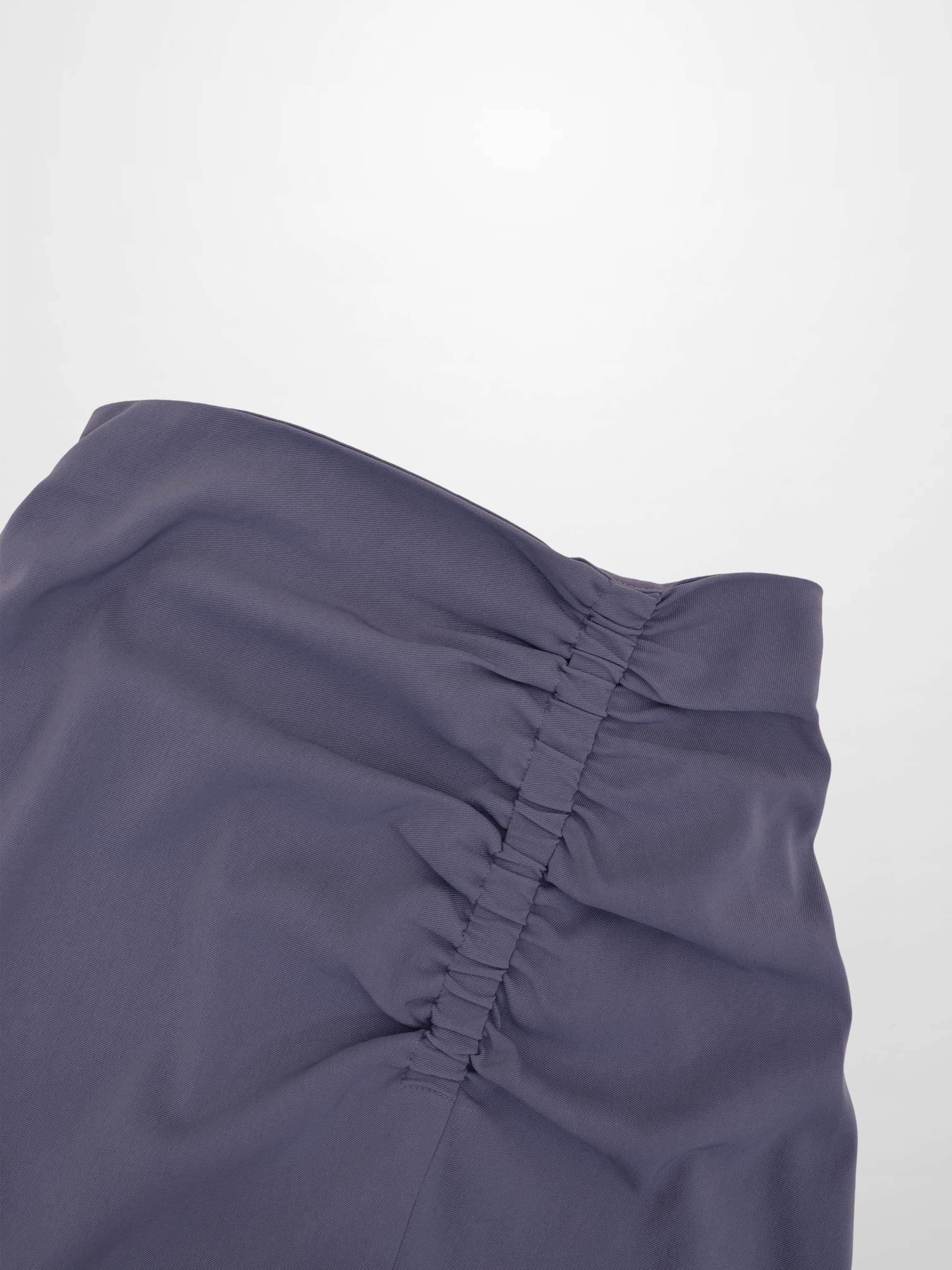 SIDE RUCHED SKIRT-BLUE
