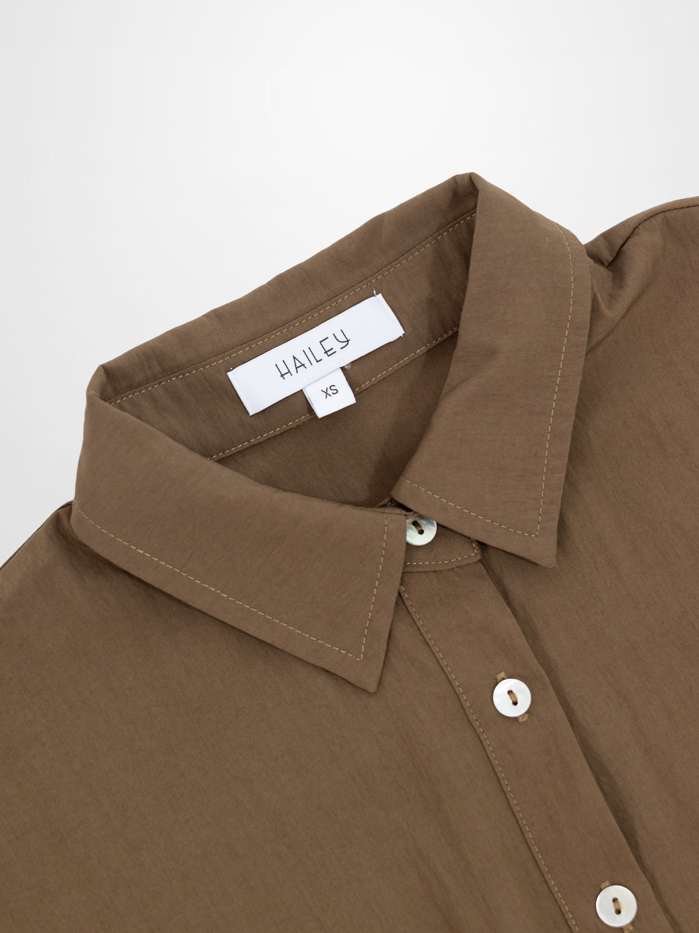 Boxy Dolman Sleeve Crinkle Blouse-Brown