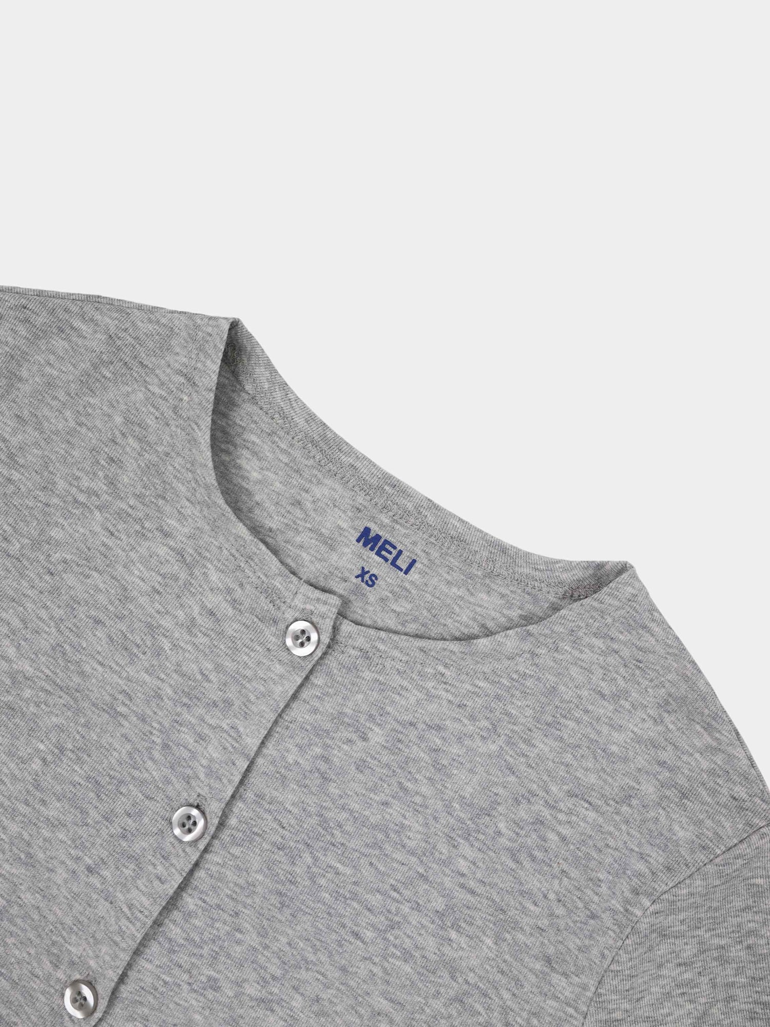 Crop T-Shirt Cardigan-Heathered Grey