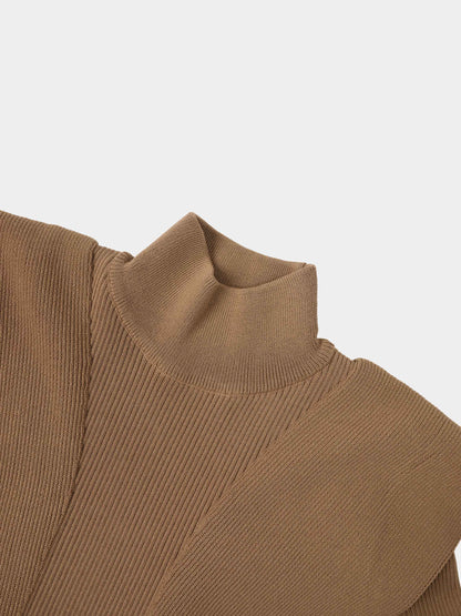 Side Ruffle Sweater - Latte