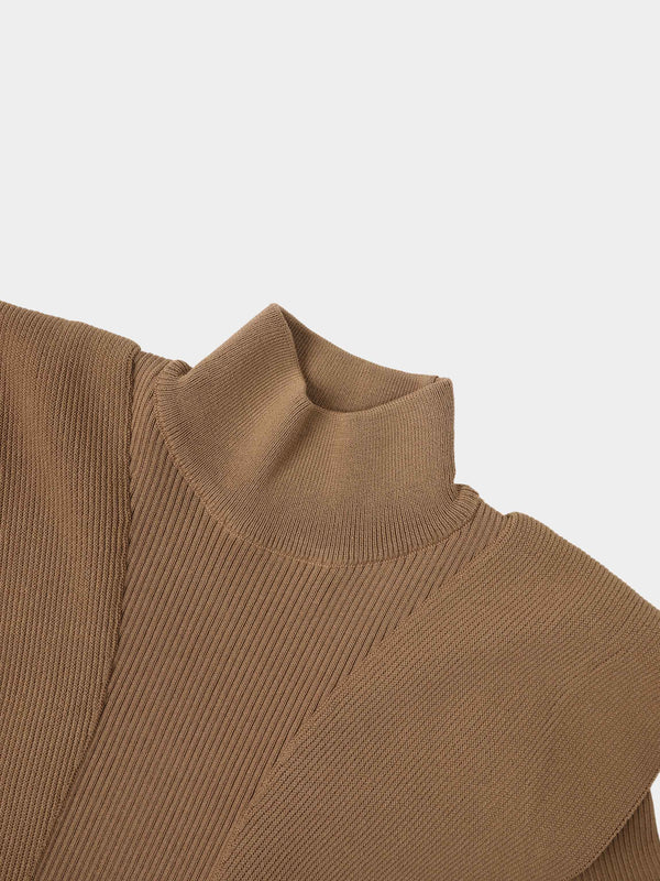 Side Ruffle Sweater - Latte