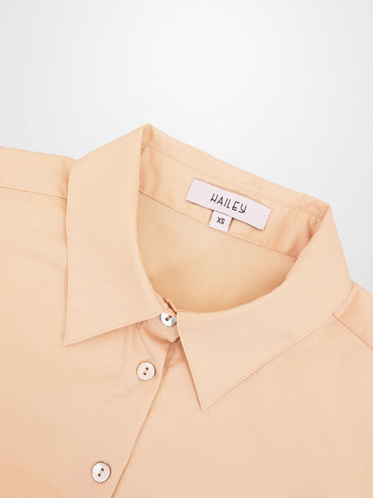 Cotton Button Down Blouse-Bone