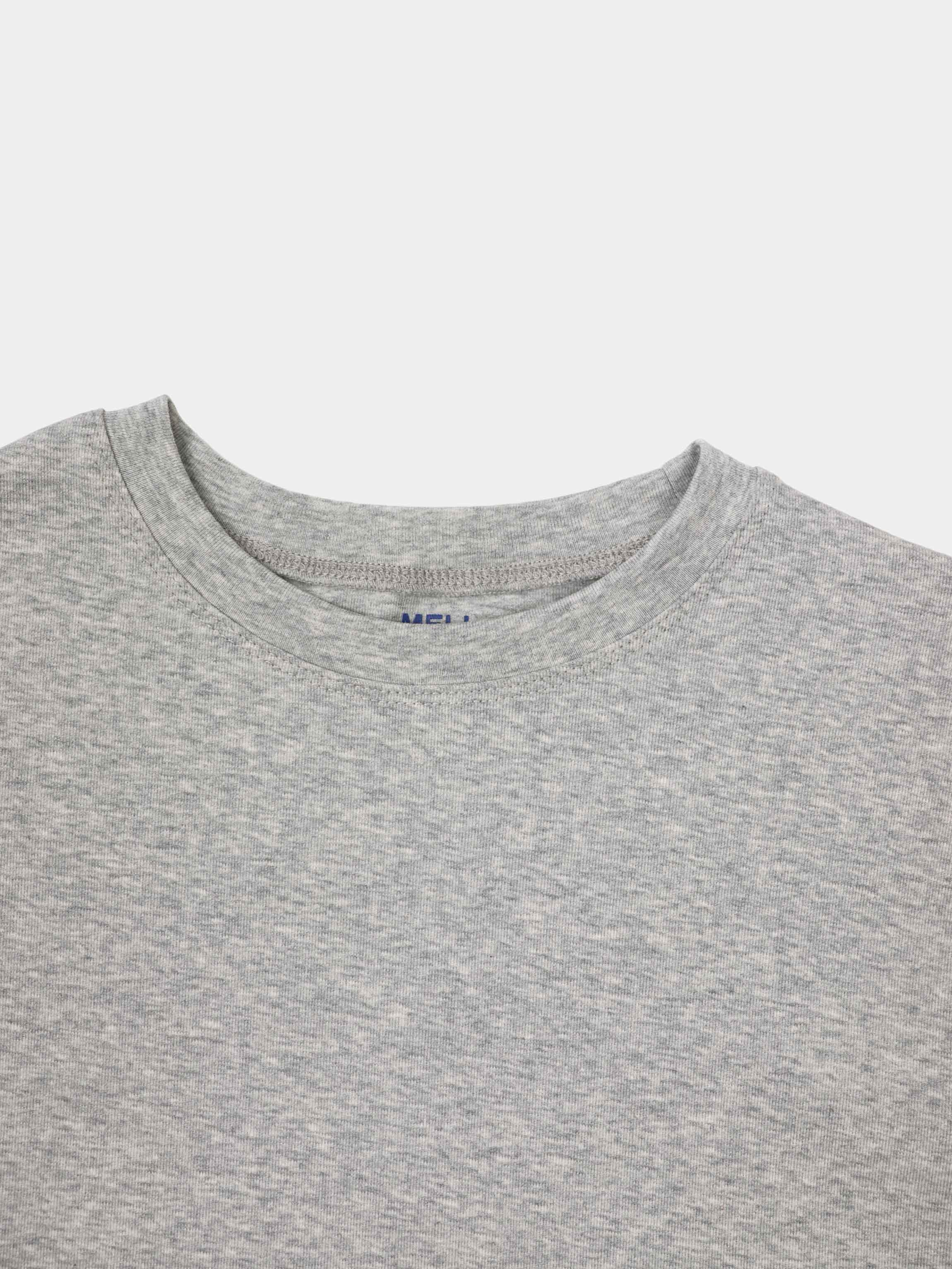 Crochet Stripe Boxy Tee-Grey/Pink/Cream
