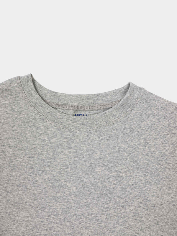 Crochet Stripe Boxy Tee-Grey/Pink/Cream
