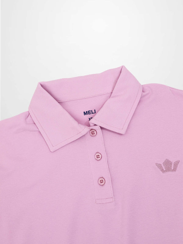 Collared Bomber Tee-Lilac