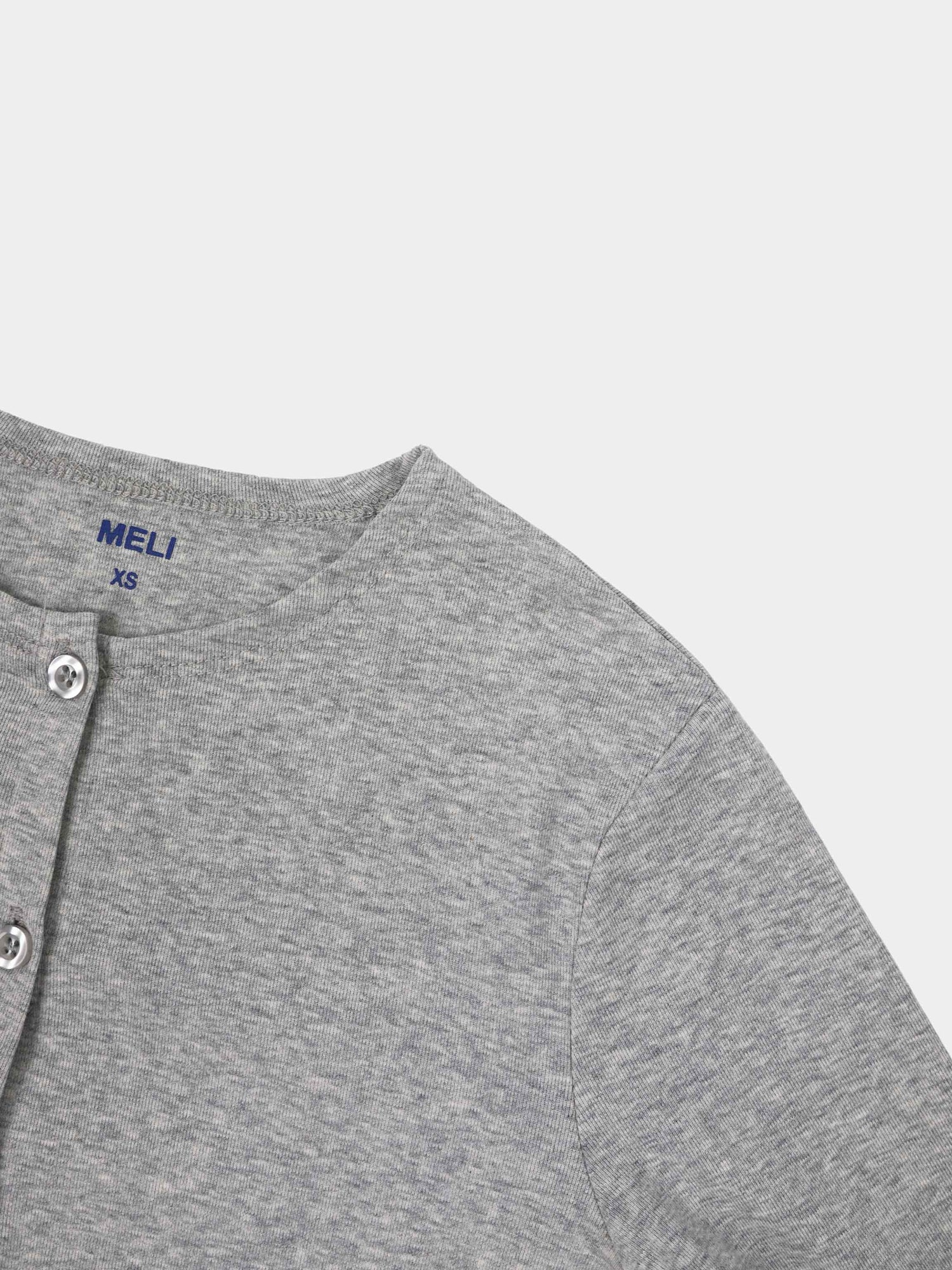 Crop T-Shirt Cardigan-Heathered Grey