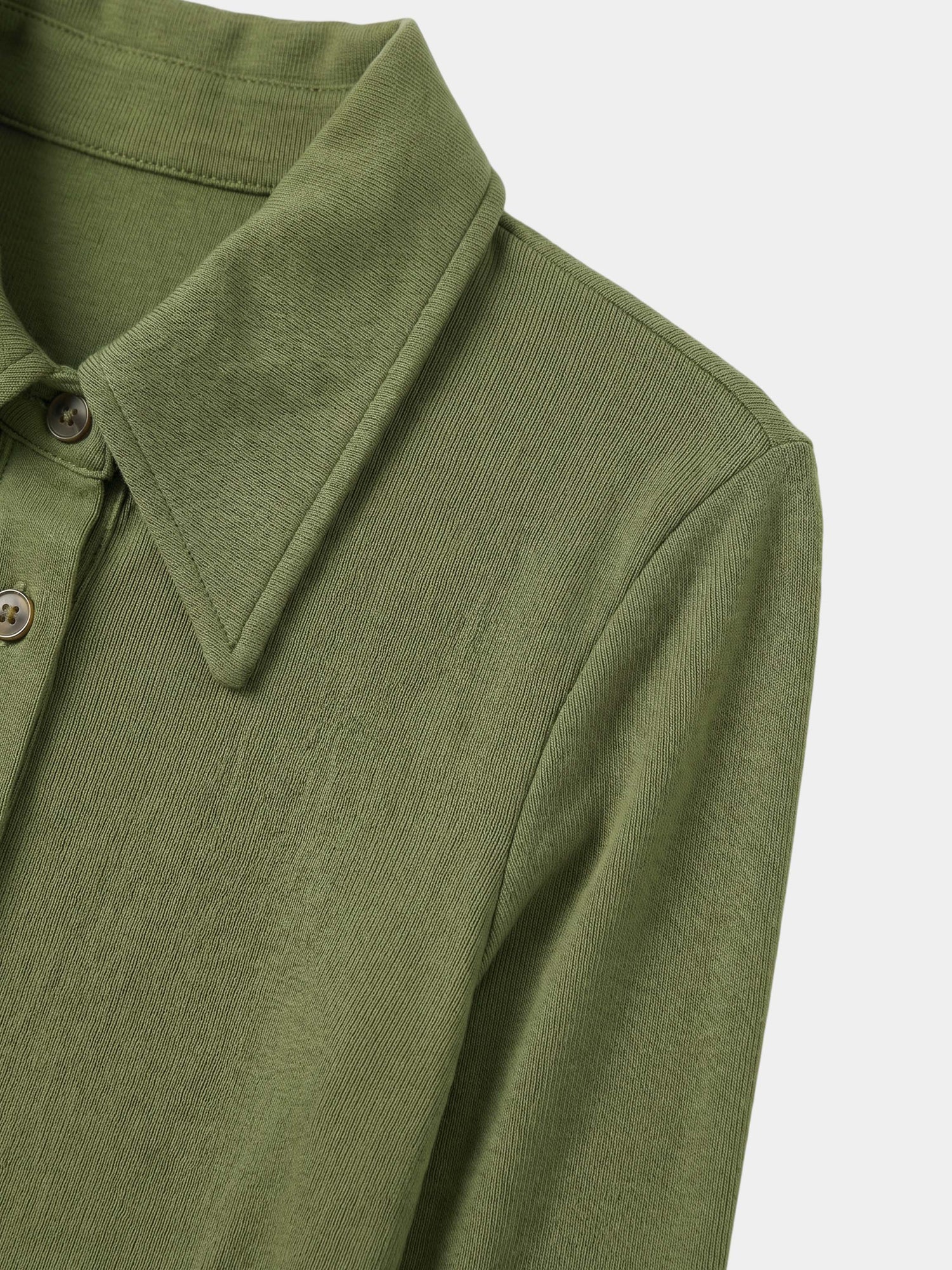 Button Down Ribbed Maxi Dress-Olive