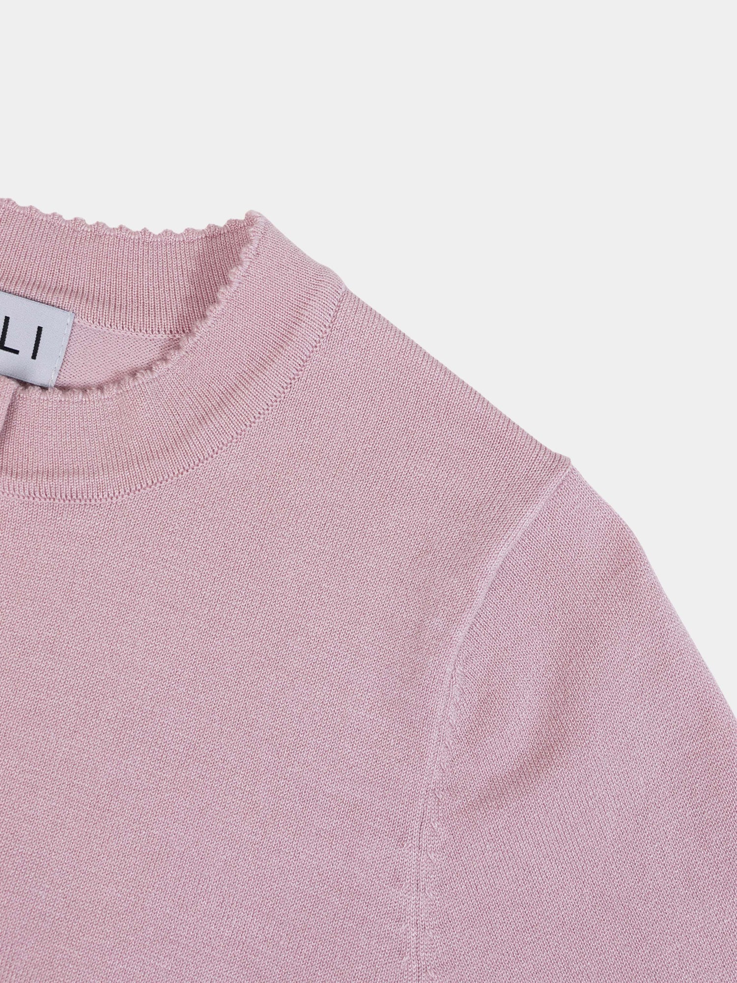 Trim Detail Crew Crop Cardigan-Mauvey Pink