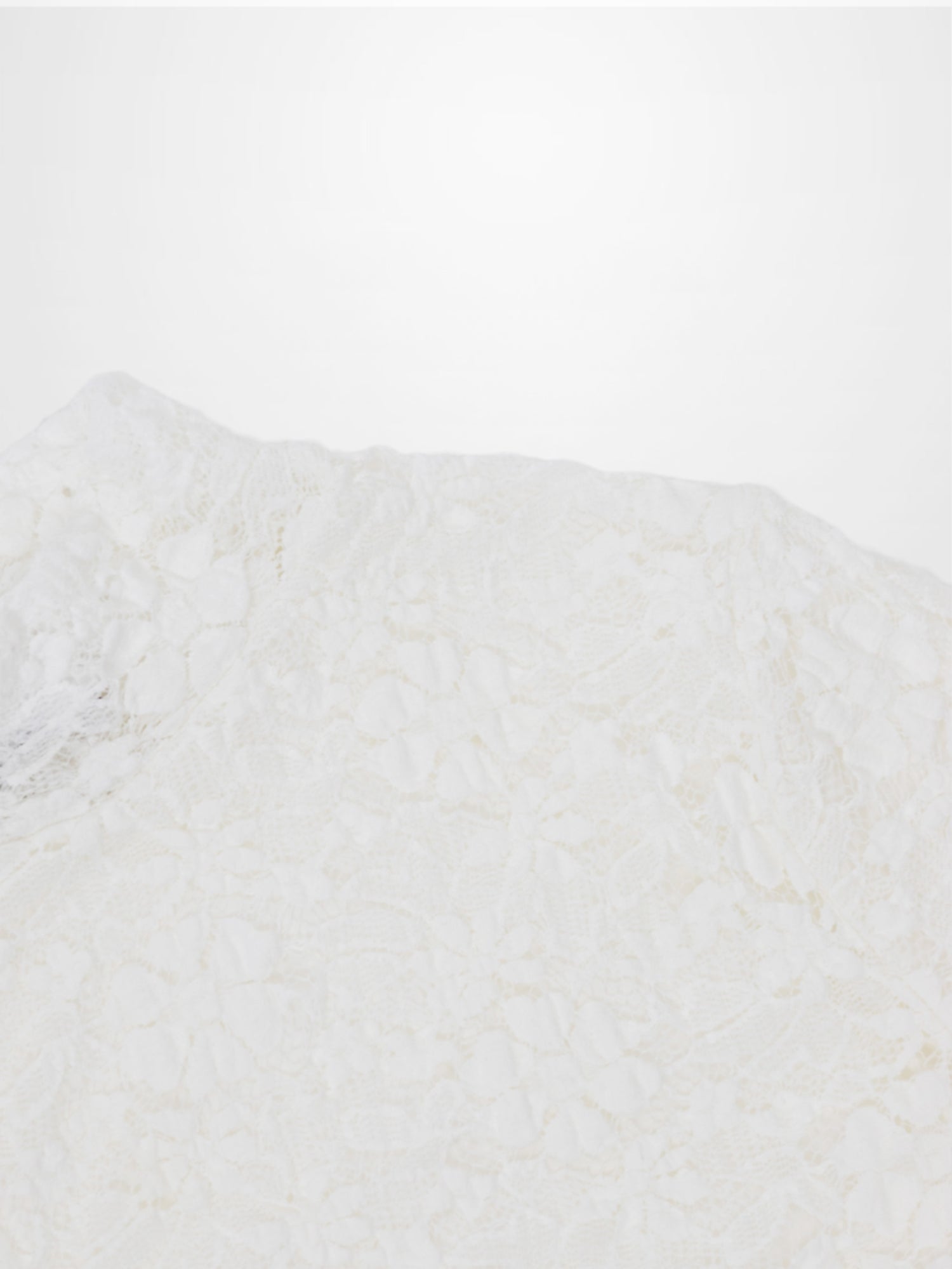 Lace Mock Neck Turtleneck-White