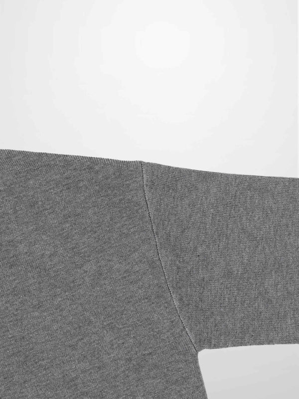 Mock Neck Thin Knit Sweater-Grey