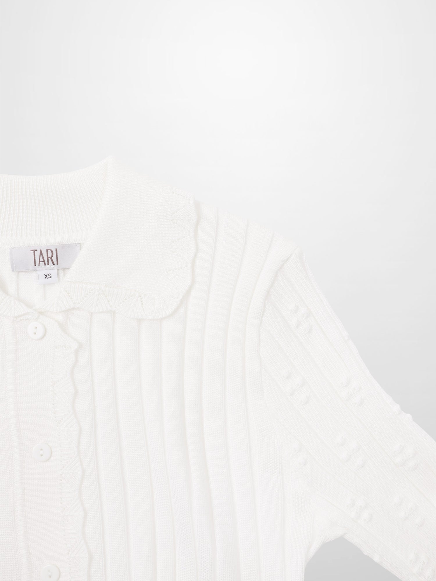 Scalloped Edge Cardigan-Cream