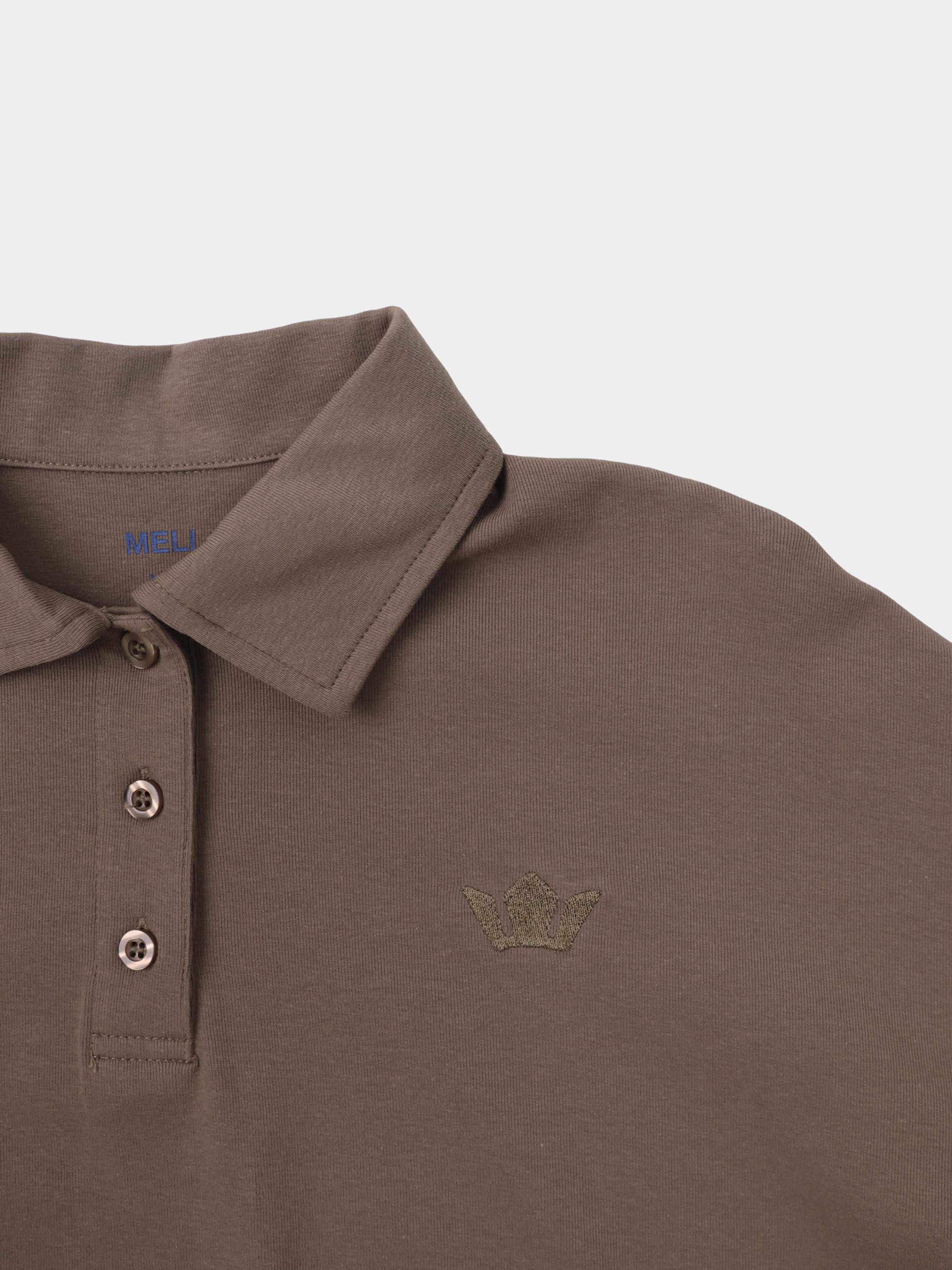 Collared Bomber Tee-Taupe