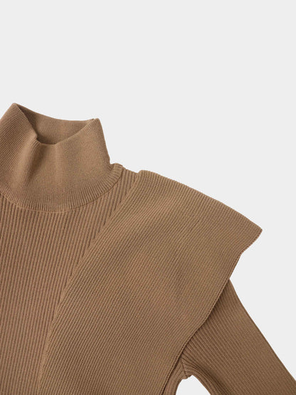Side Ruffle Sweater - Latte