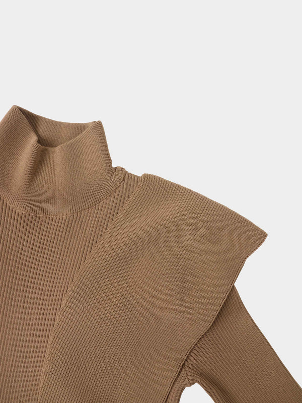 Side Ruffle Sweater - Latte