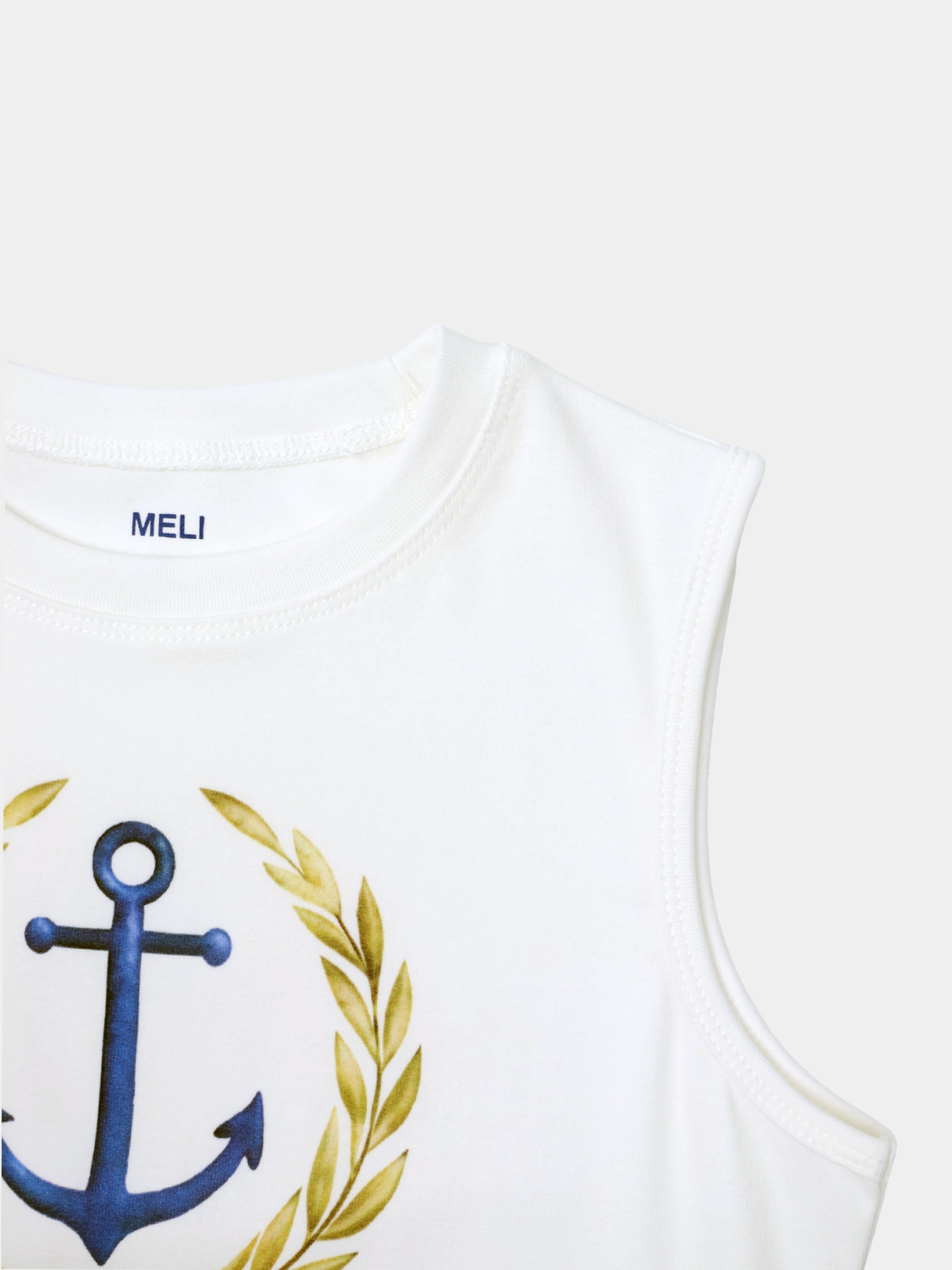 Sleeveless Tee-Sailor Emblem