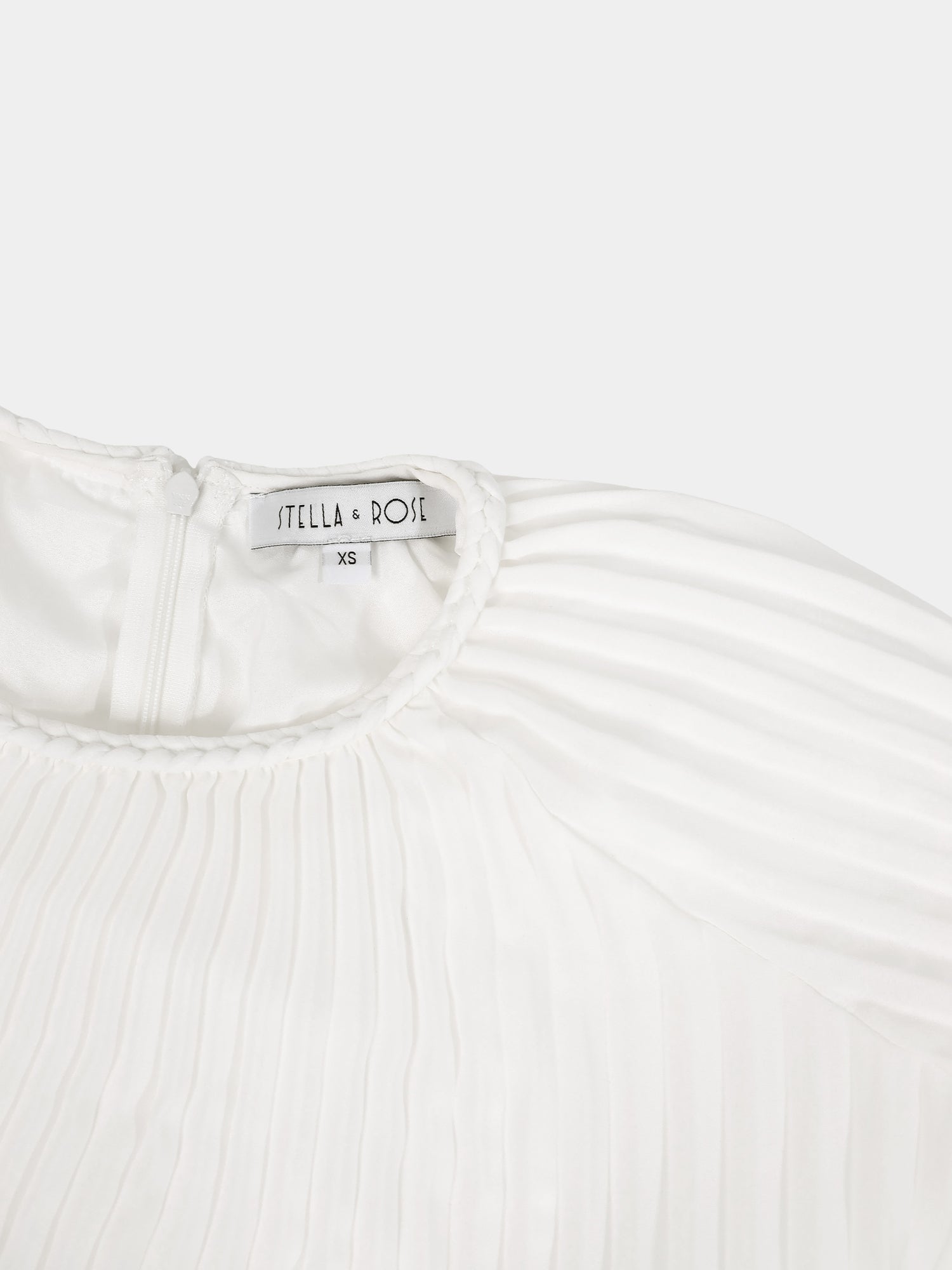 Micro Pleat Dress-White