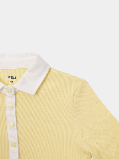 White Collar Polo-Butter Yellow
