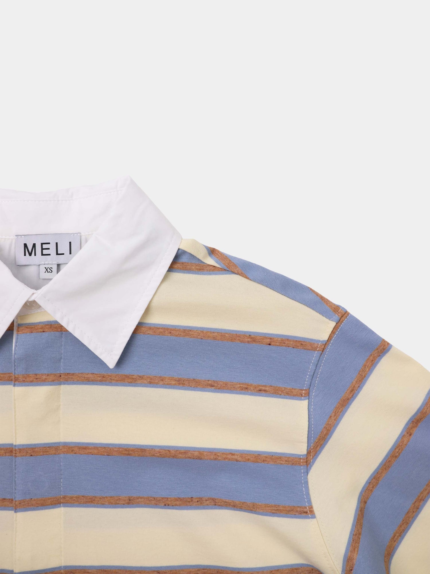 Wide Stripe Rugby T-Shirt-Light Blue Stripe