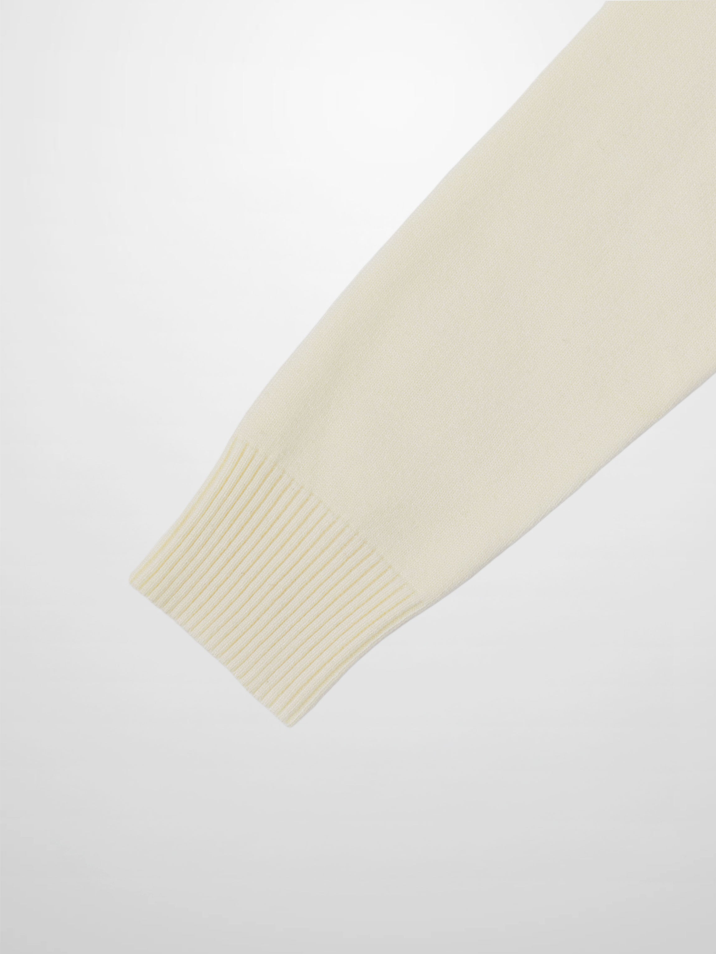 Velvet Detail Pointelle Crew Cardigan-Cream/Black