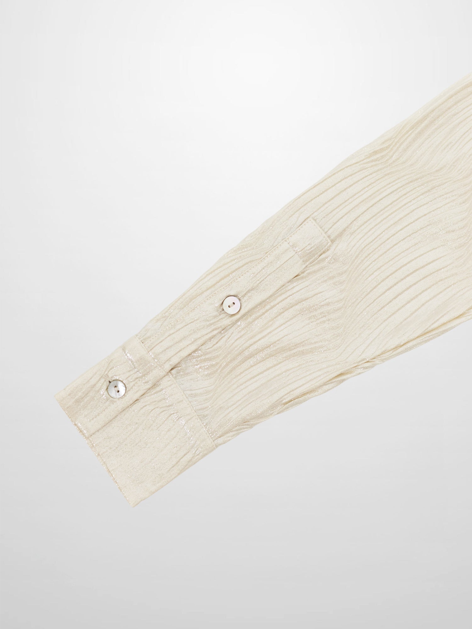Shimmer Texture Bow Blouse-Cream