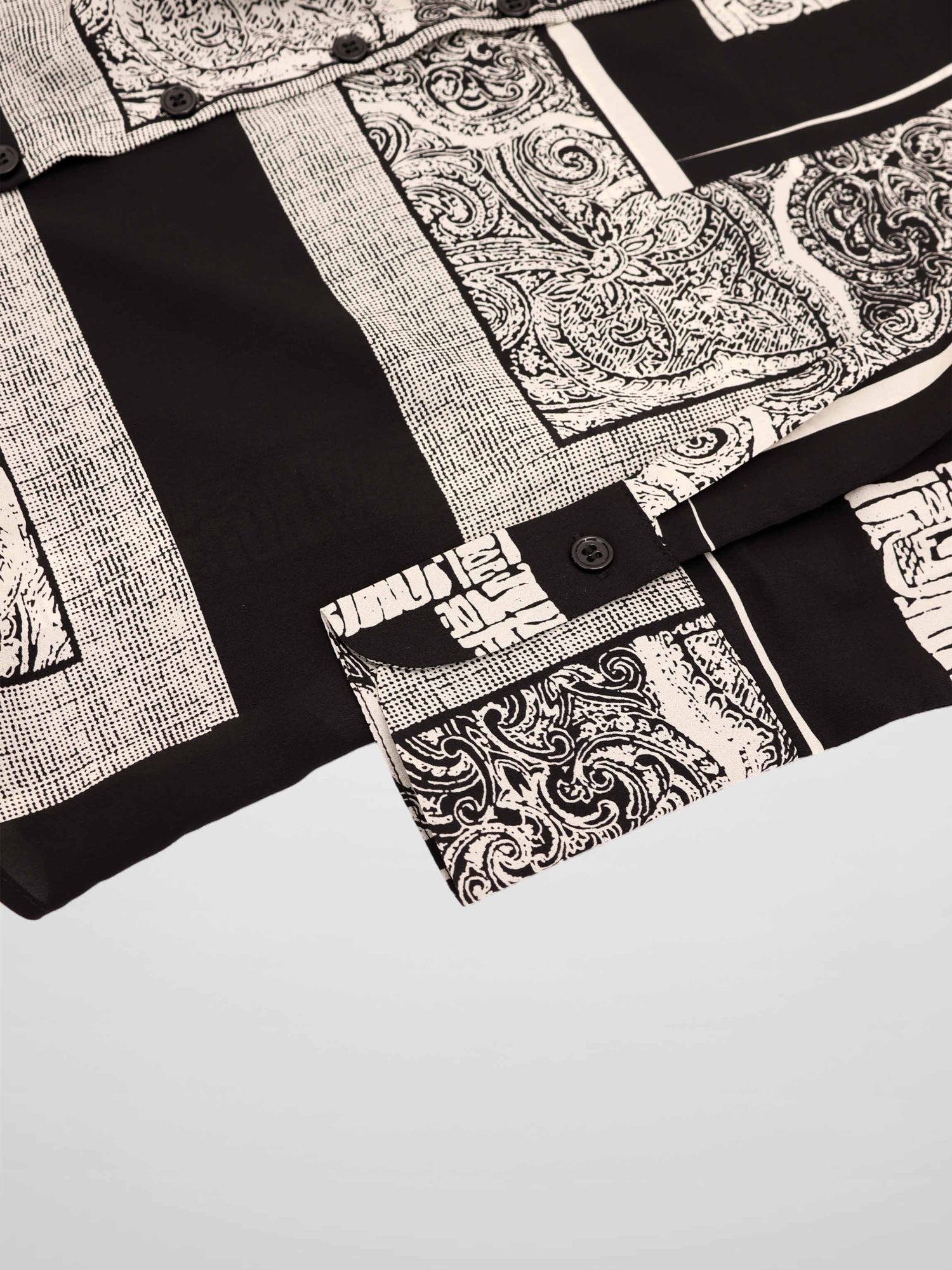 Button Down Collared Blouse-Mix Print