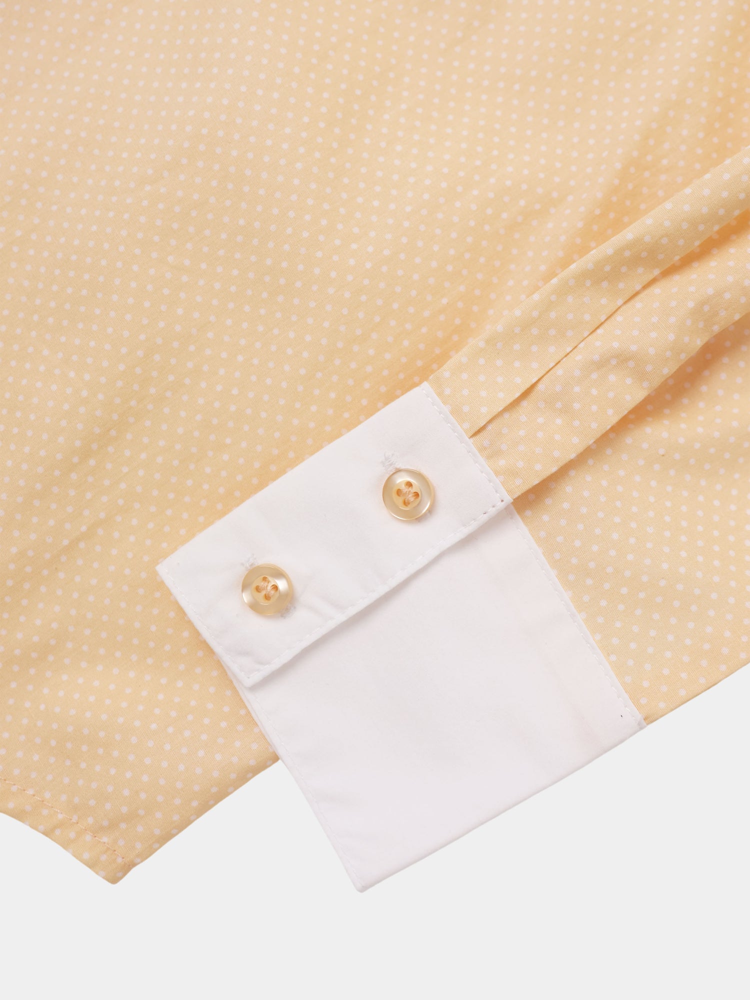 White Collar Mini Dot Shirt-Yellow/White
