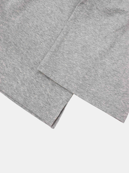 Crochet Stripe Boxy Tee-Grey/Pink/Cream
