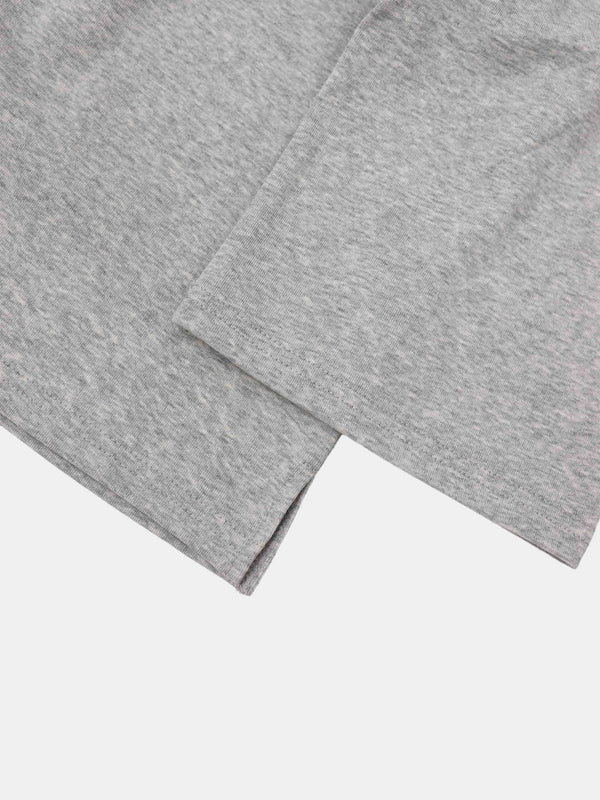 Crochet Stripe Boxy Tee-Grey/Pink/Cream