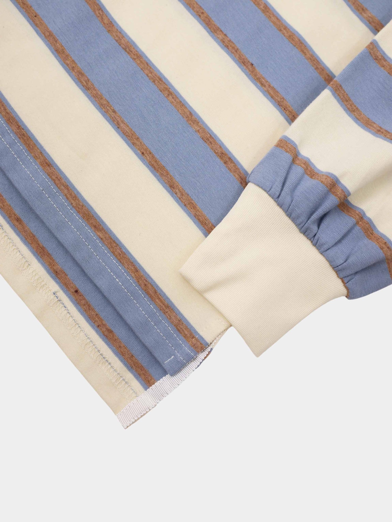 Wide Stripe Rugby T-Shirt-Light Blue Stripe