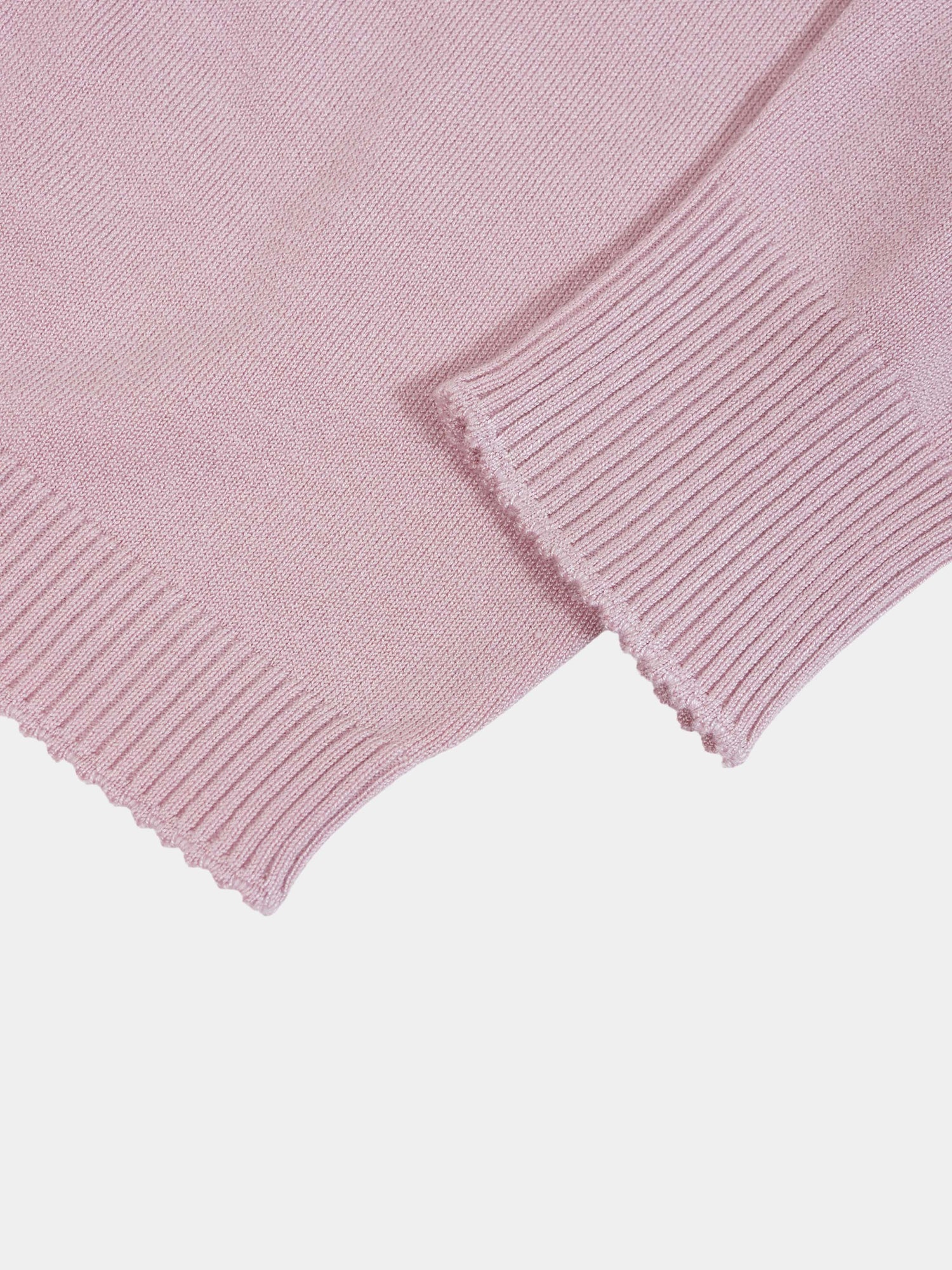 Trim Detail Crew Crop Cardigan-Mauvey Pink
