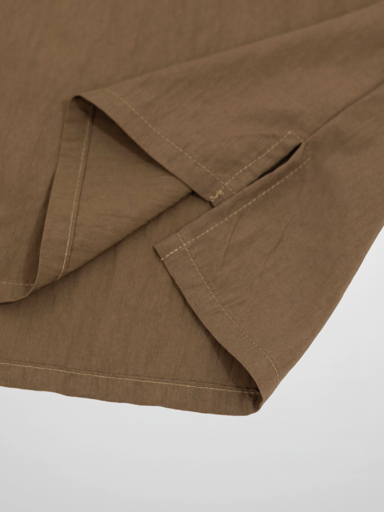 Boxy Dolman Sleeve Crinkle Blouse-Brown