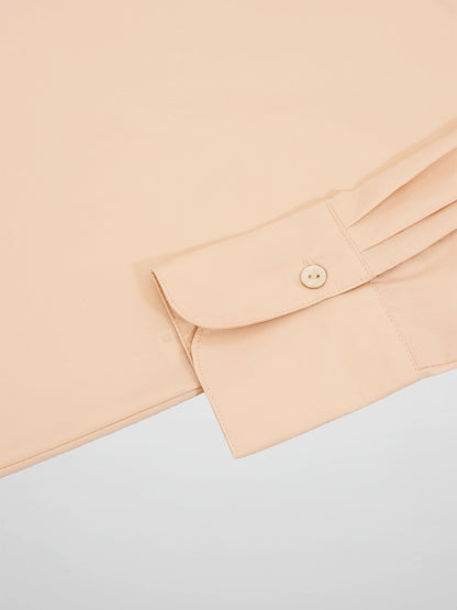 Cotton Button Down Blouse-Bone