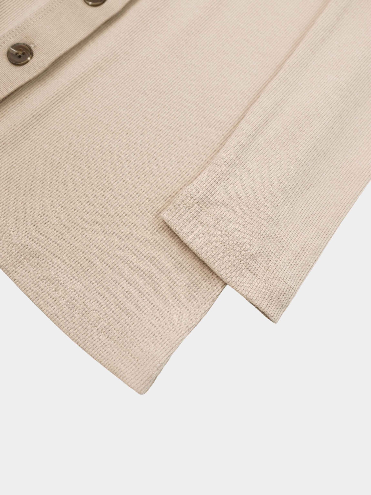 Ribbed Button Down Shirt-Taupe