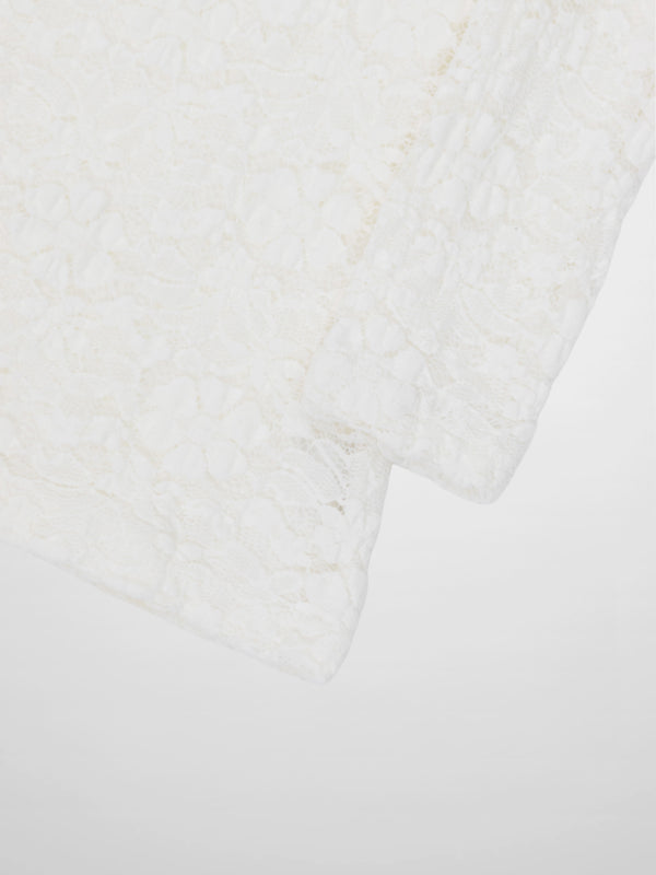 Lace Mock Neck Turtleneck-White