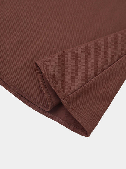 Twill Trumpet Skirt-Brown