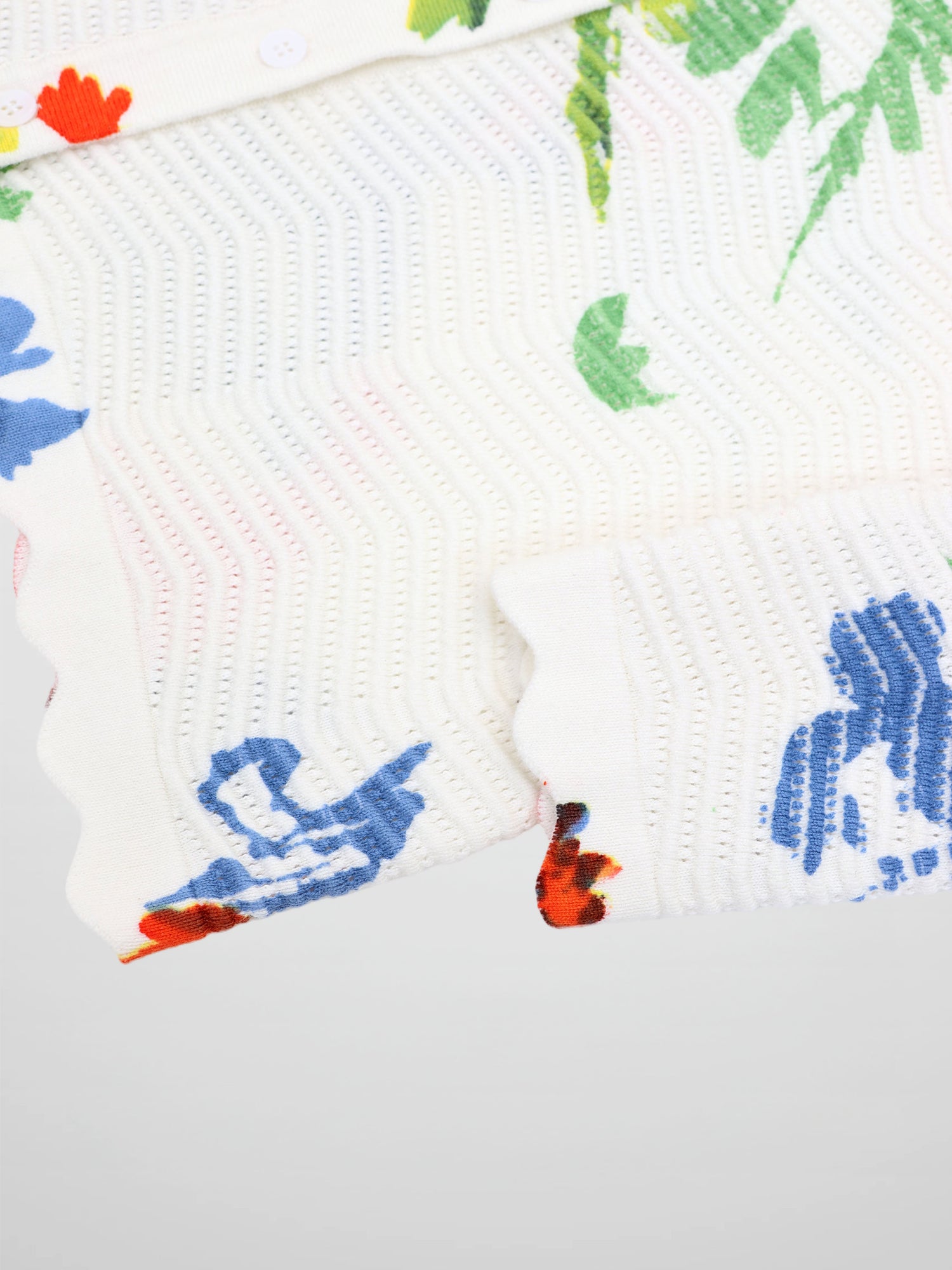 Printed Wave Cardigan-Coral Flower