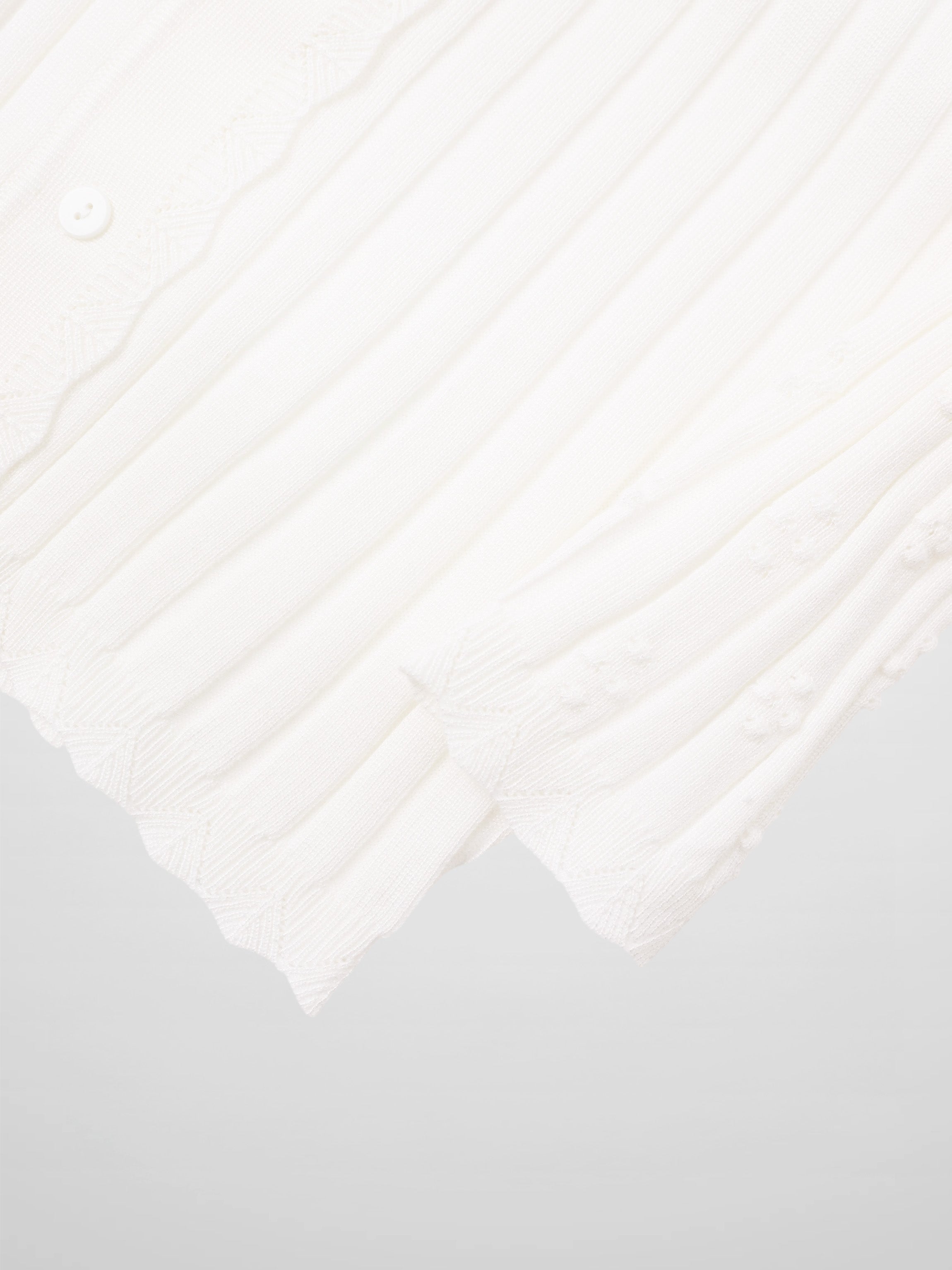 Scalloped Edge Cardigan-Cream