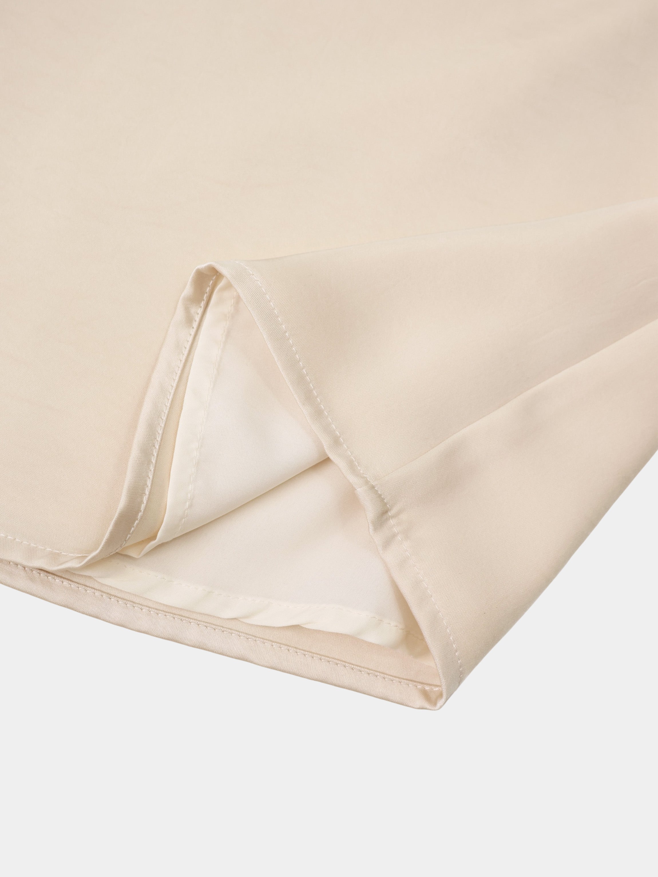 Faux Satin Ruffle Skirt - Cream