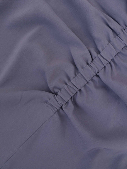 SIDE RUCHED SKIRT-BLUE