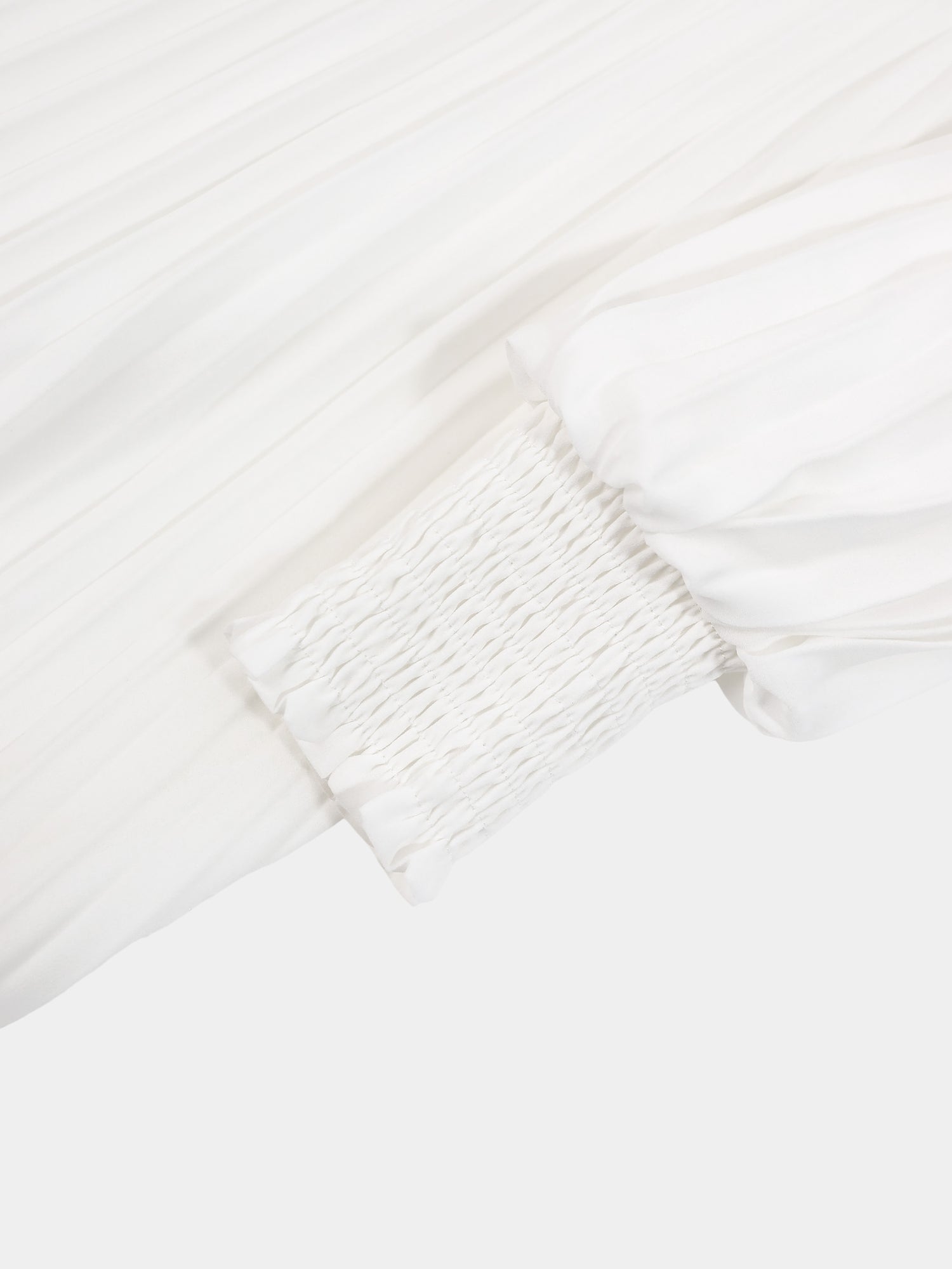 Micro Pleat Dress-White