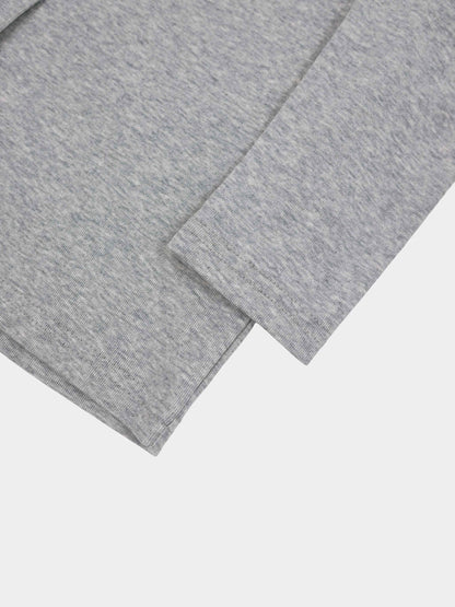 Crop T-Shirt Cardigan-Heathered Grey