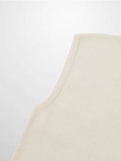 Sleeveless Mock Neck Sweater-Ivory