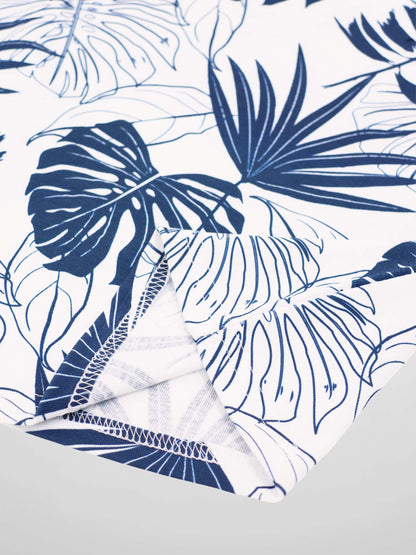 Basic Printed T-shirt-Navy Palm