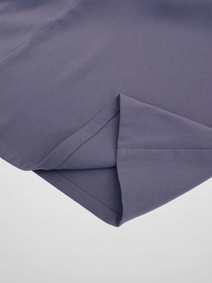 SIDE RUCHED SKIRT-BLUE